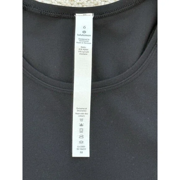 Lululemon Get Going Dress Black 6 Athletic Slim Fitting Midi Dress Casual Travel - Picture 4 of 7